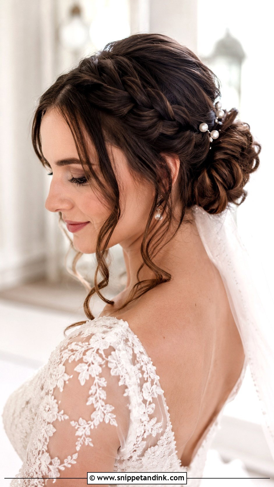 Braided Bun With Curls Wedding Style - Snippet and Ink - 25 Braided Wedding Hairstyles