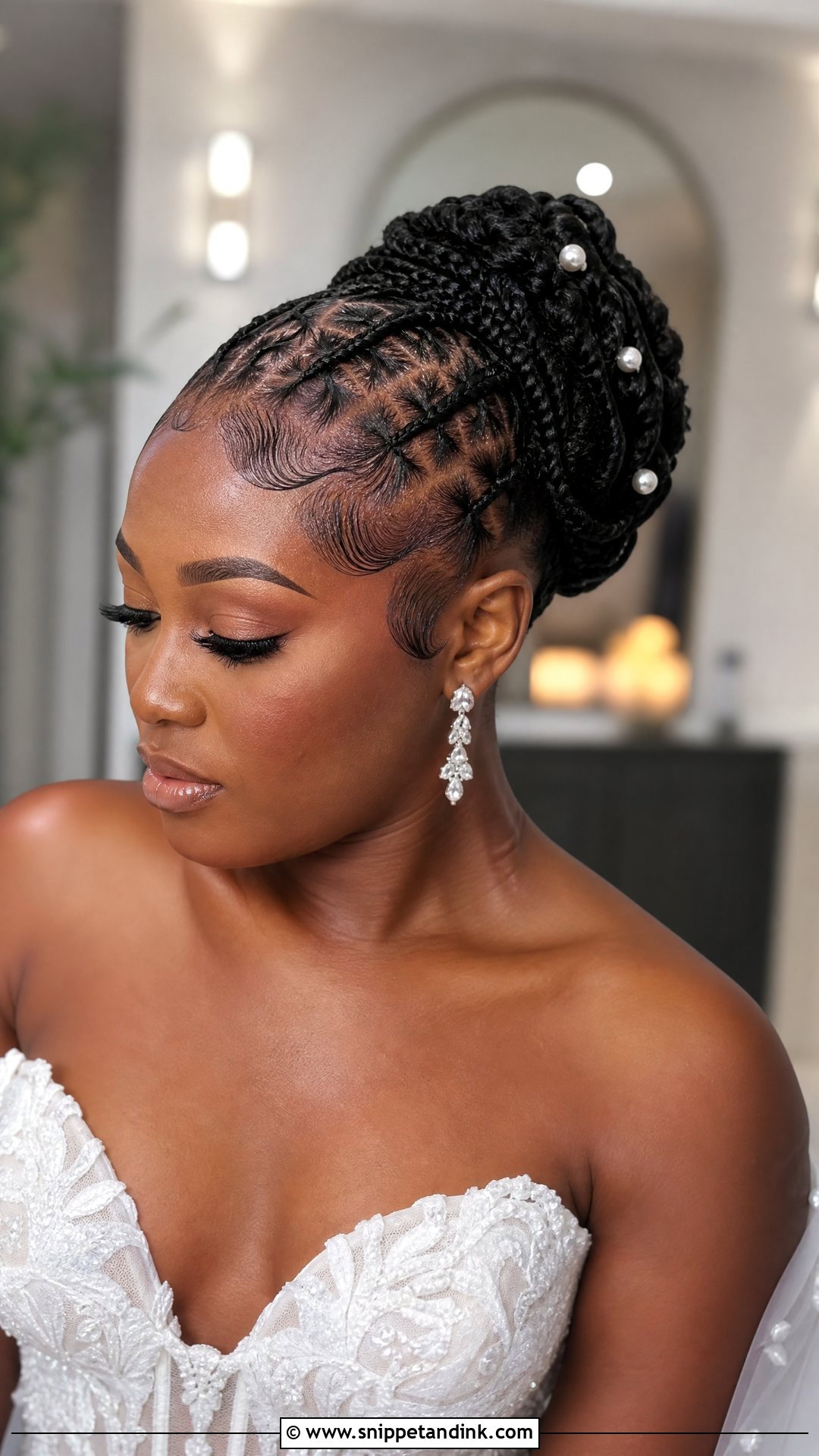 Braided Bun With Edges for Bride - Snippet and Ink - 20 Natural Wedding Hairstyles Black Bride