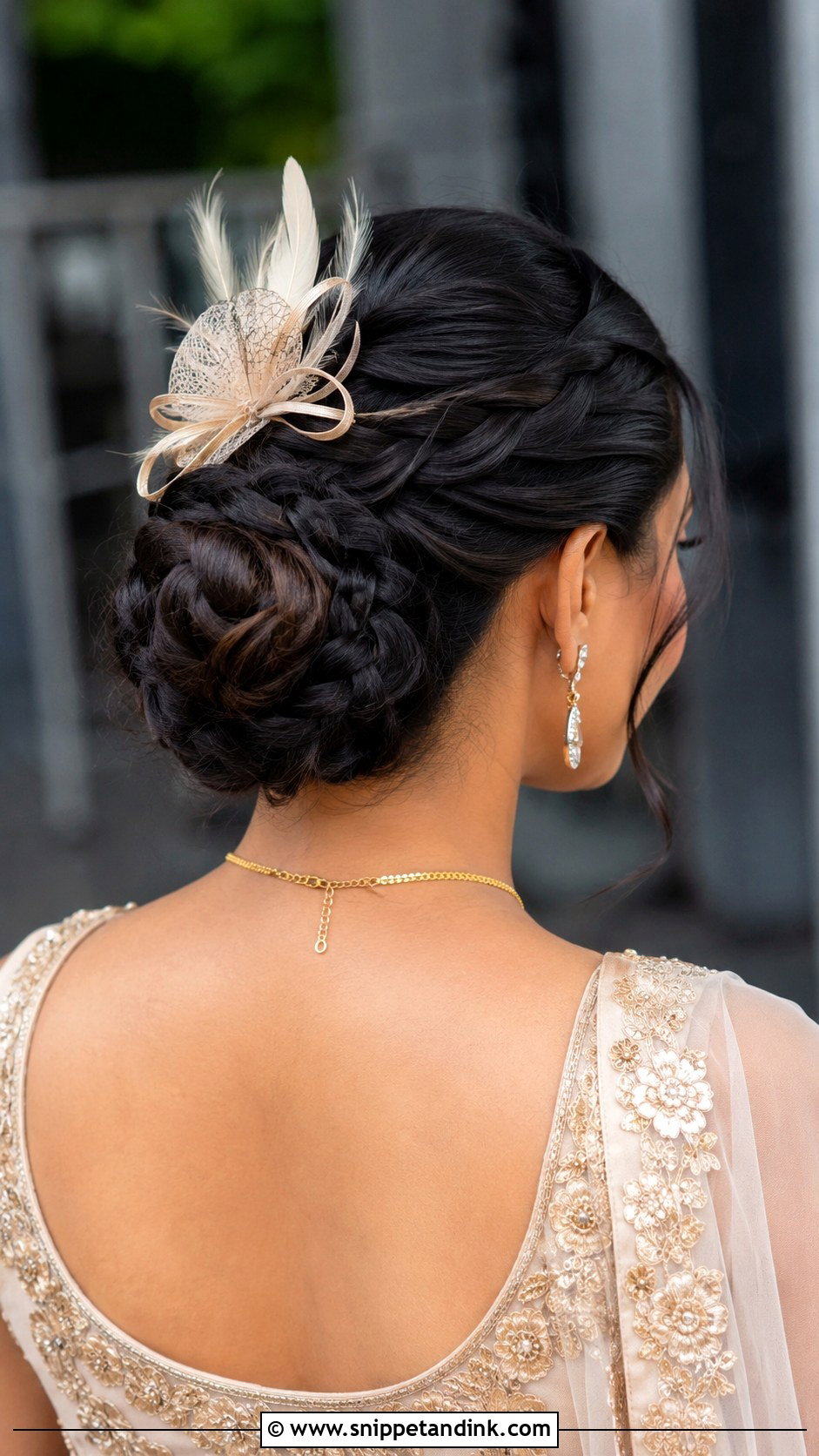 Braided Bun With Fascinator - Snippet and Ink - 15 Wedding Guest Hair with Fascinator Ideas