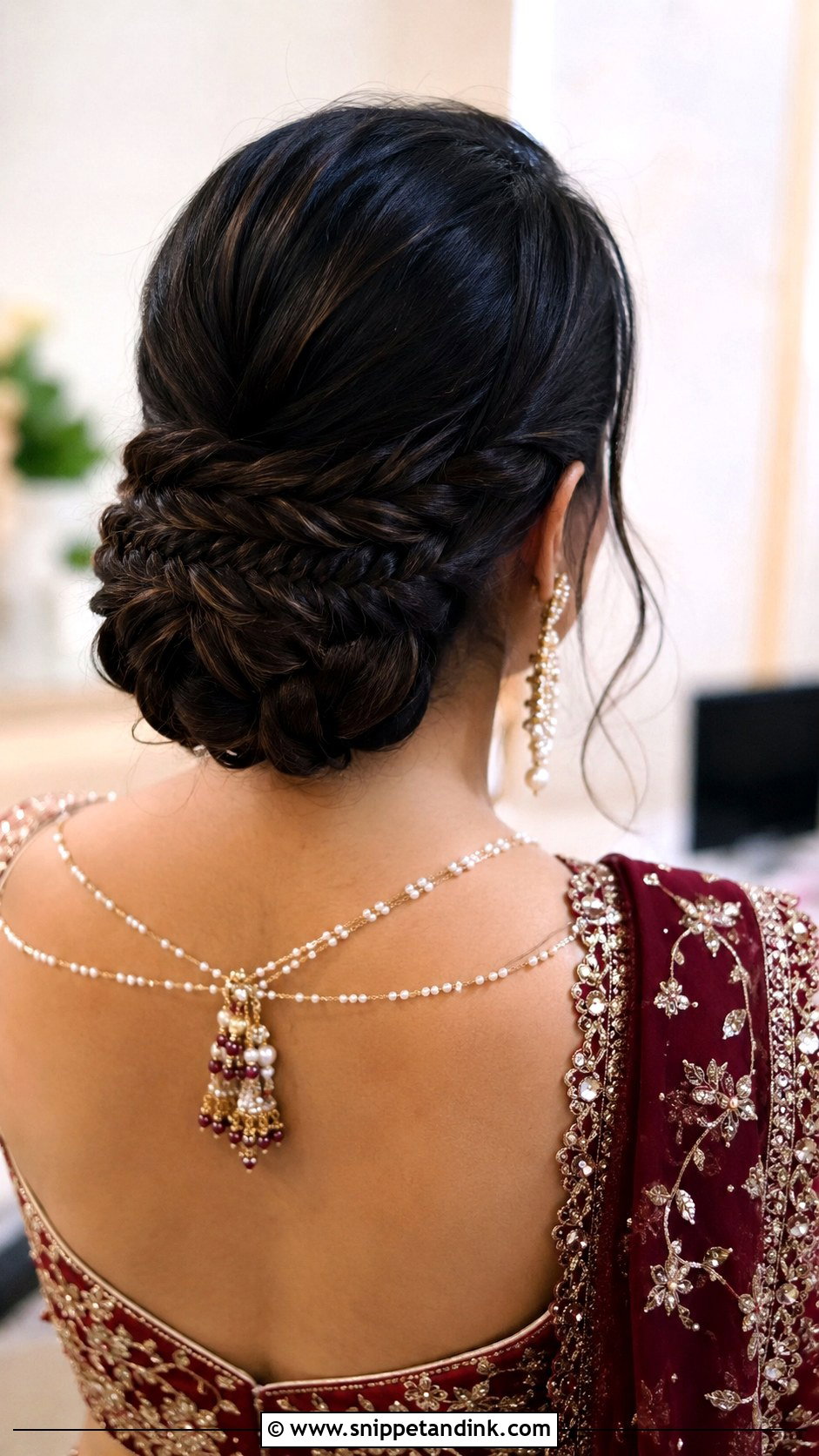 Braided Bun With Fishtail Detail - Snippet and Ink - 25 Indian Wedding Bun Hairstyles