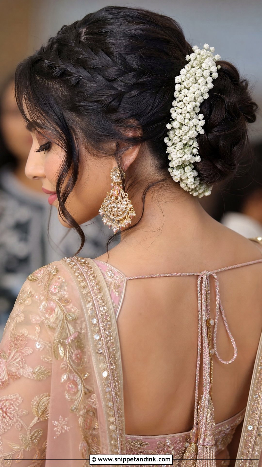 Braided Bun With Gajra - Snippet and Ink - 20 Hair Gajra Ideas