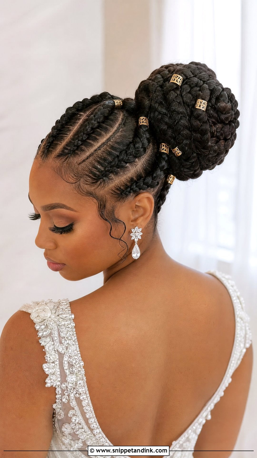 Braided Bun With Goddess Braids - Snippet and Ink - 20 Wedding Bun Hairstyles for Black Women