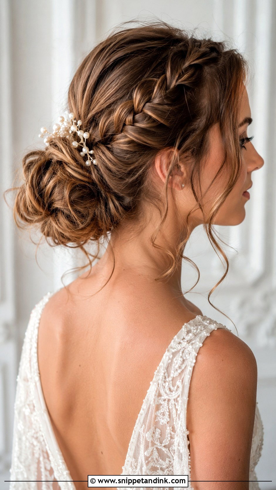 Braided Bun With Loose Strands - Snippet and Ink - 25 Bridal Hair Braid Ideas