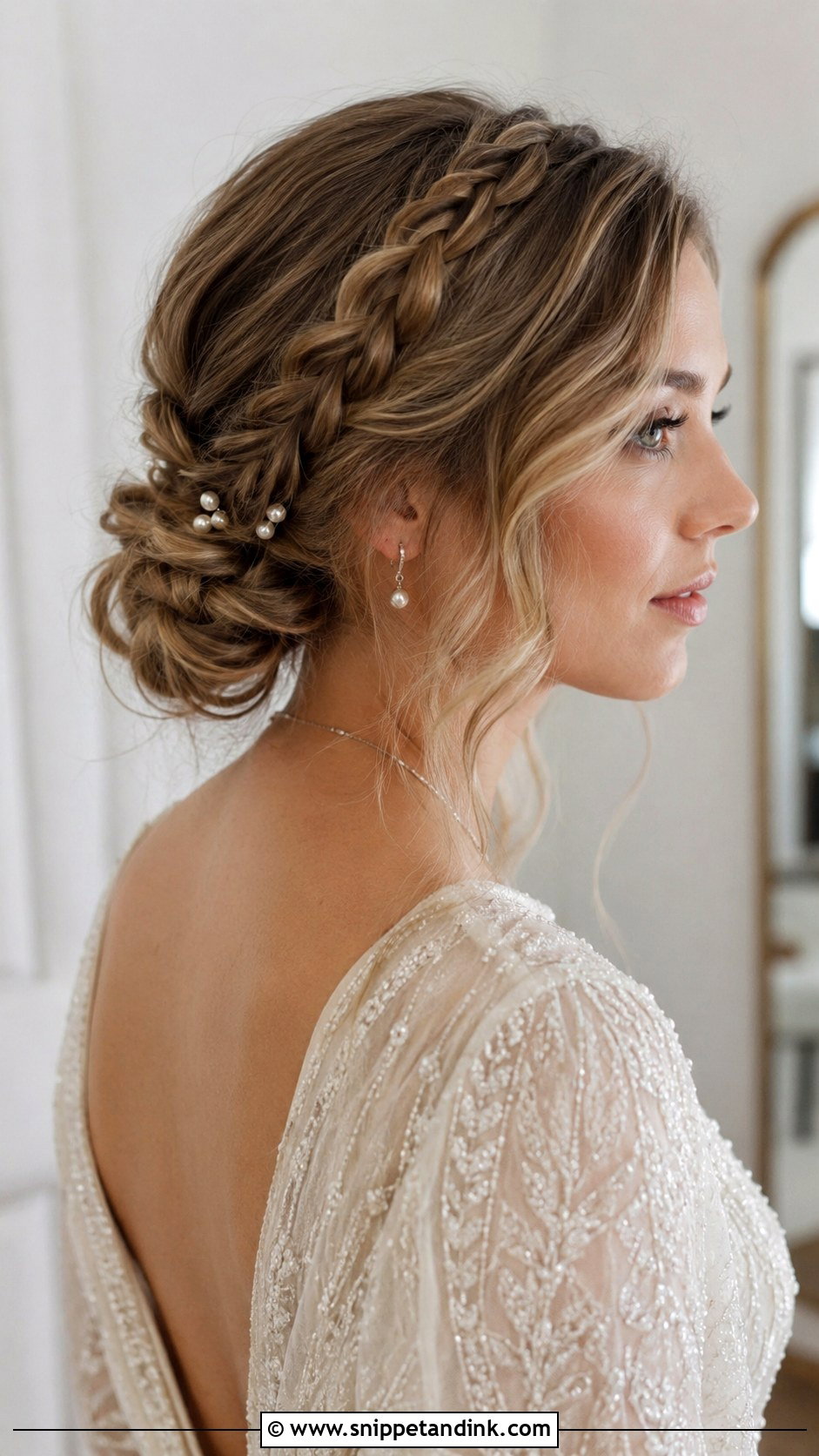 Braided Bun With Loose Strands - Snippet and Ink - 25 Bridal Hairstyles with Braids