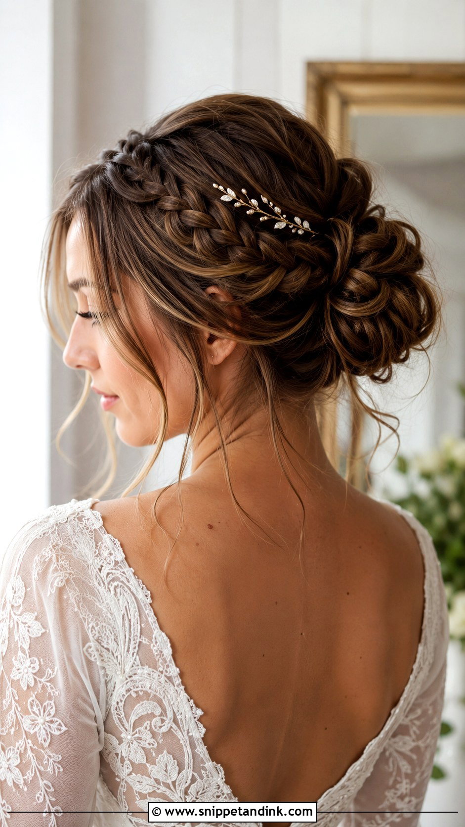 Braided Bun With Loose Strands - Snippet and Ink - 25 Wedding Hair Braid Ideas