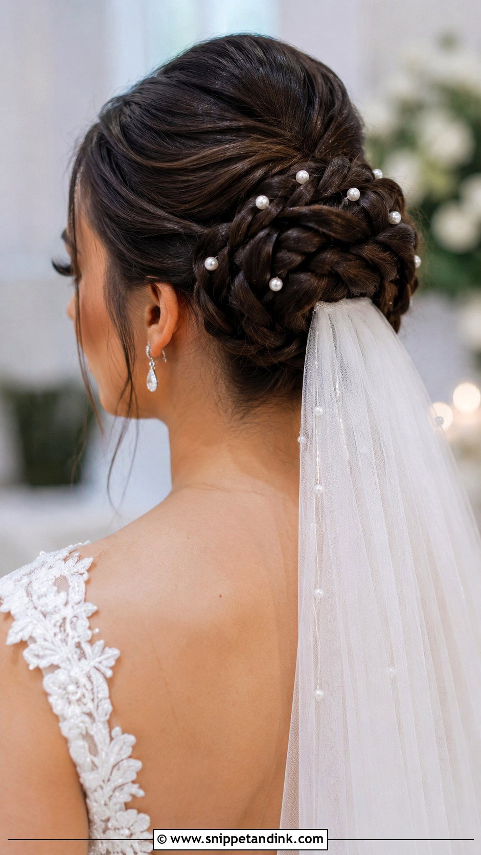 Braided Bun With Pearls - Snippet and Ink - 20 Bridal Braid Hairstyle Ideas