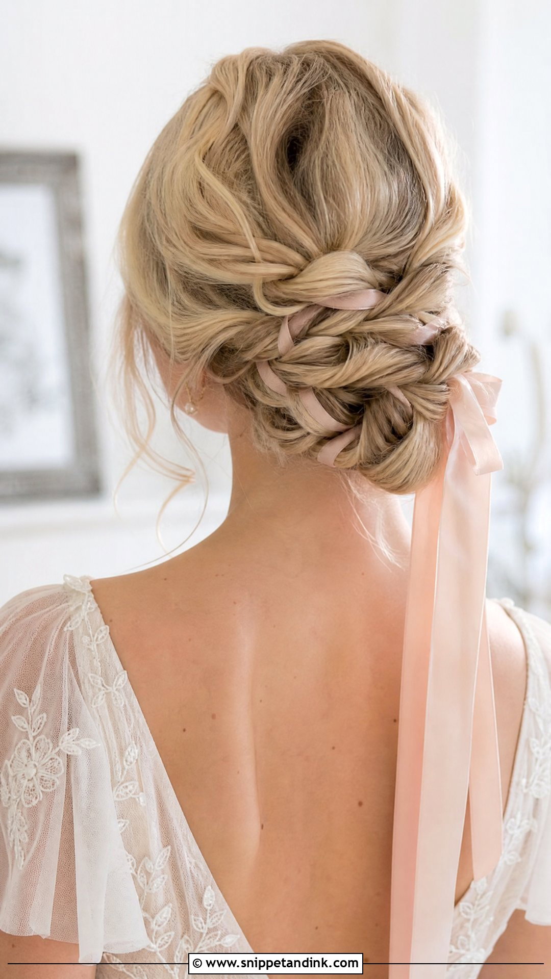 Braided Bun With Ribbon - Snippet and Ink - 20 Bridal Braid Hairstyles