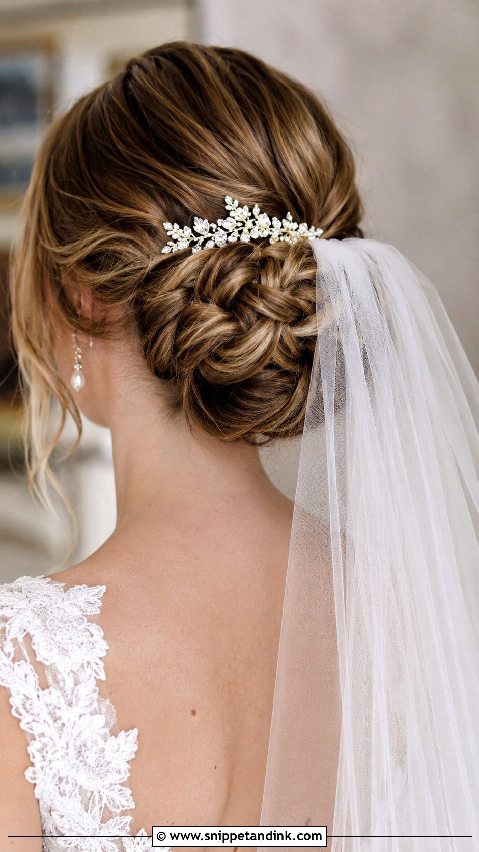 Braided Bun With Veil - Snippet and Ink - 25 Braided Hairstyles for Bride