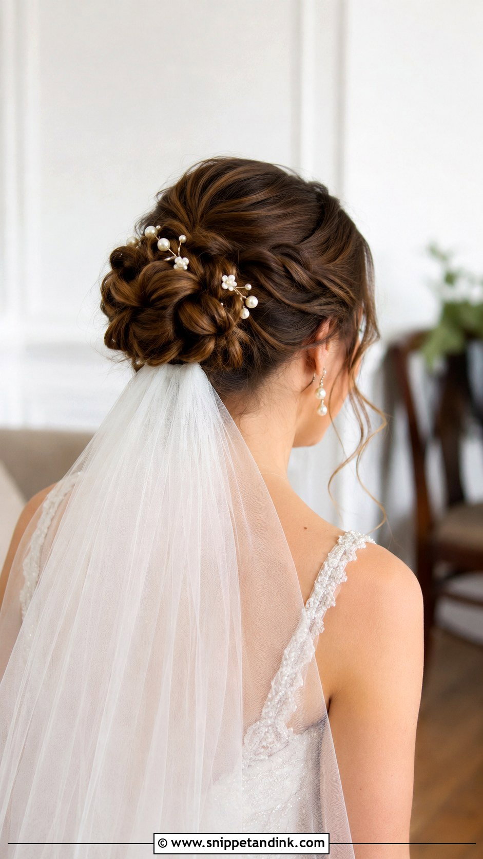 Braided Bun With Veil - Snippet and Ink - 25 Braided Wedding Hair Ideas