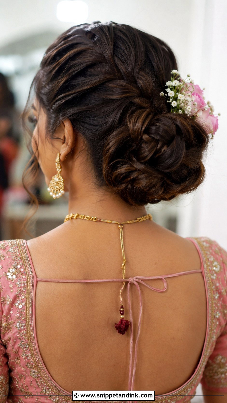 Braided Bun for Wedding - Snippet and Ink - 25 Indian Bun Hairstyles for Wedding