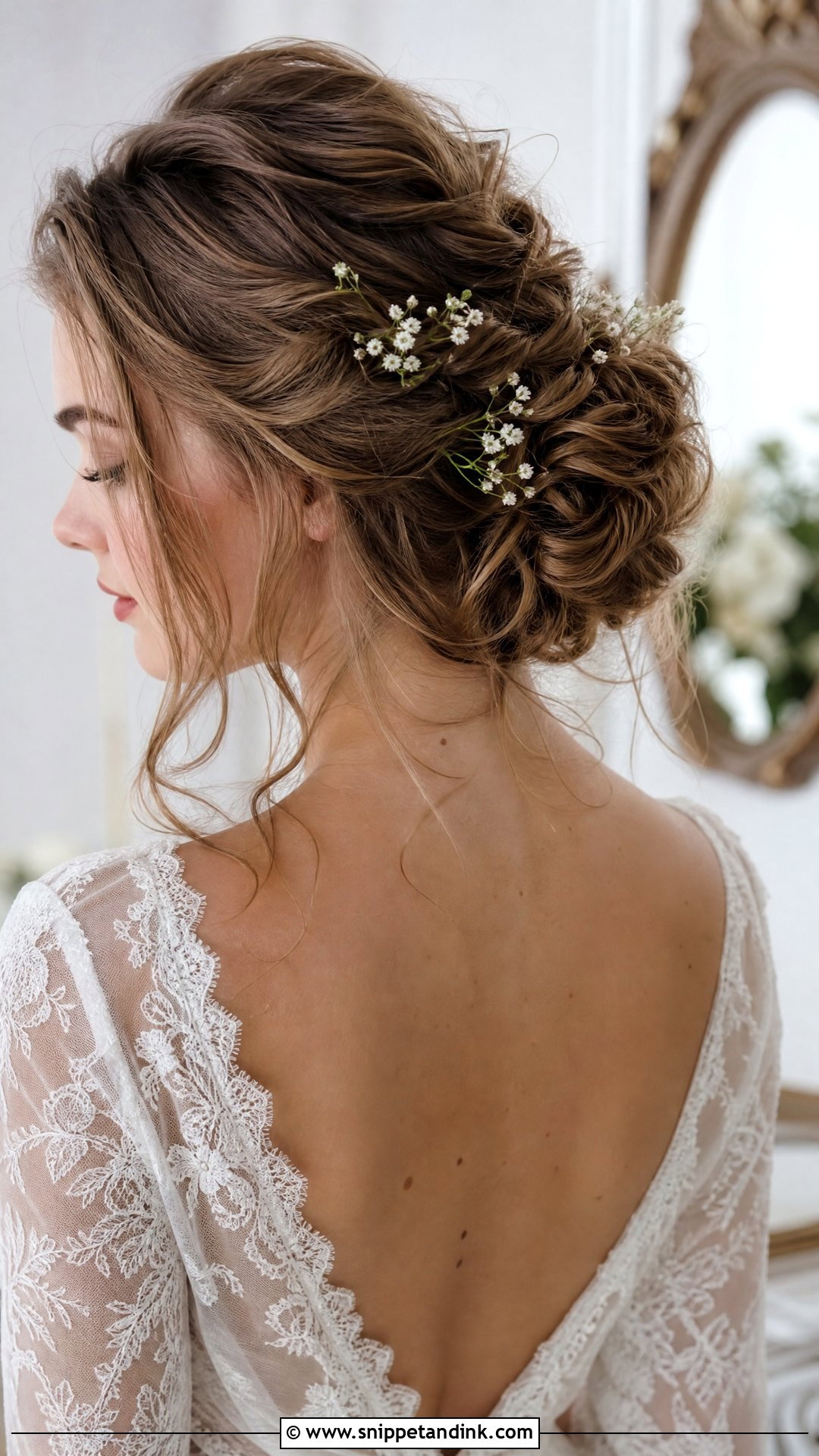 Braided Bun with Loose Strands - Snippet and Ink - 20 Bridal Hair with Braid Ideas