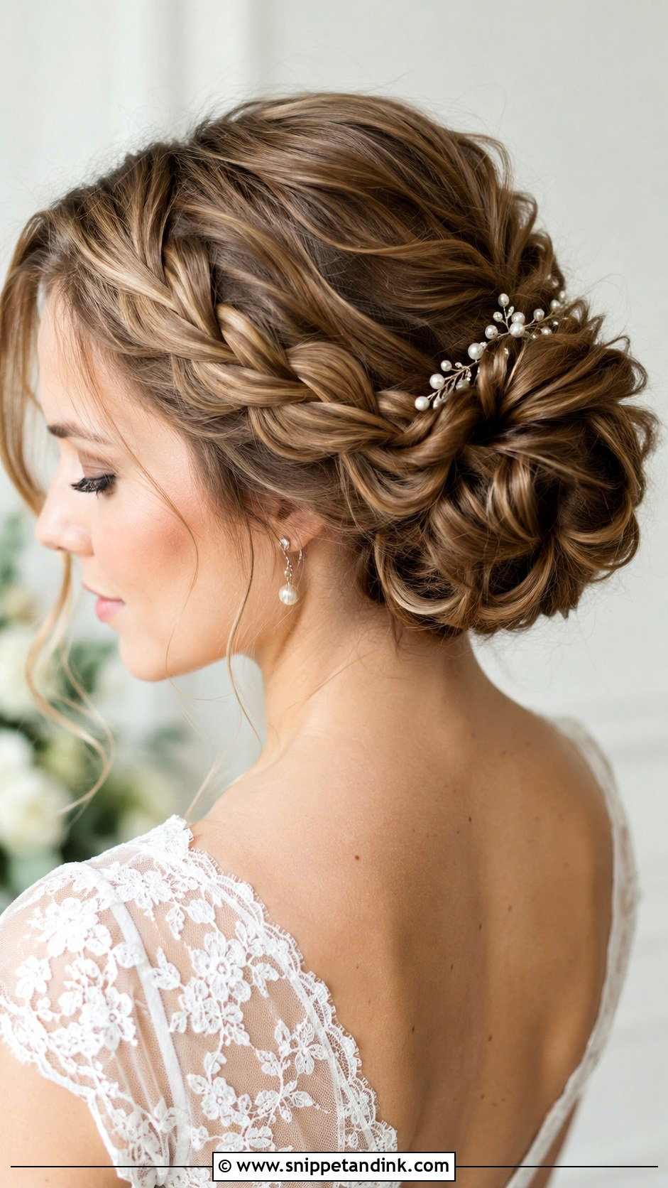 Braided Chignon Wedding Updo For Thick Hair - Snippet and Ink - 15 Thick Hair Updo Wedding Ideas