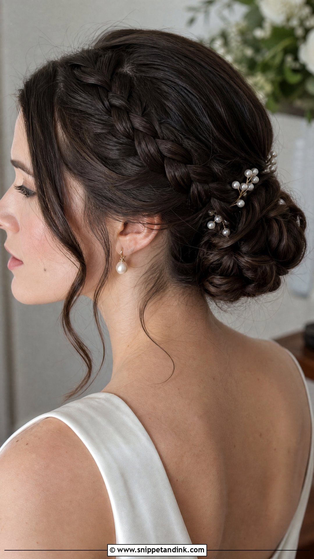 Braided Chignon With Pearl Accents - Snippet and Ink - 20 Hair Updo for Wedding Ideas