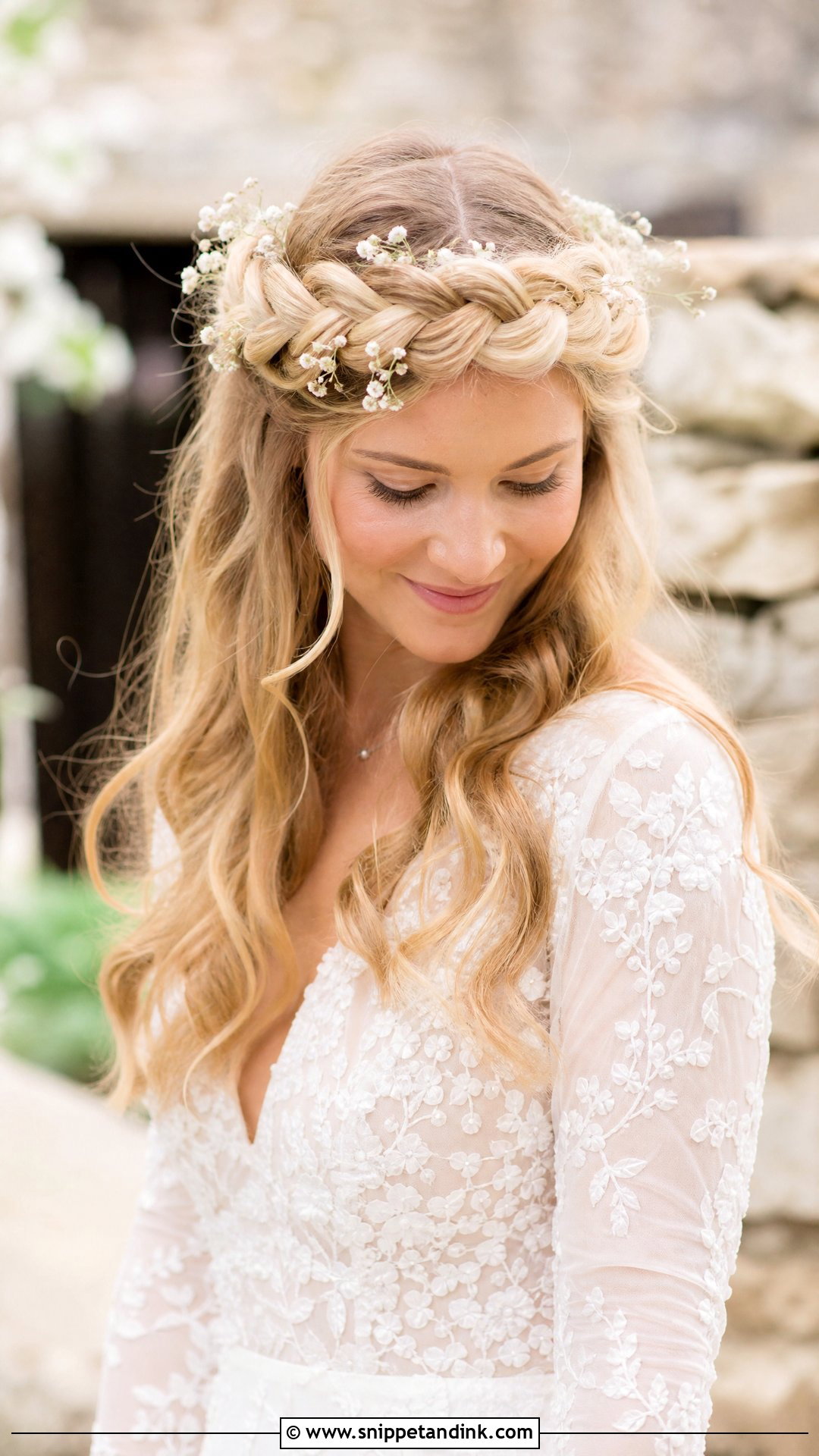 Braided Crown - Snippet and Ink - 20 Timeless Wedding Hairstyles