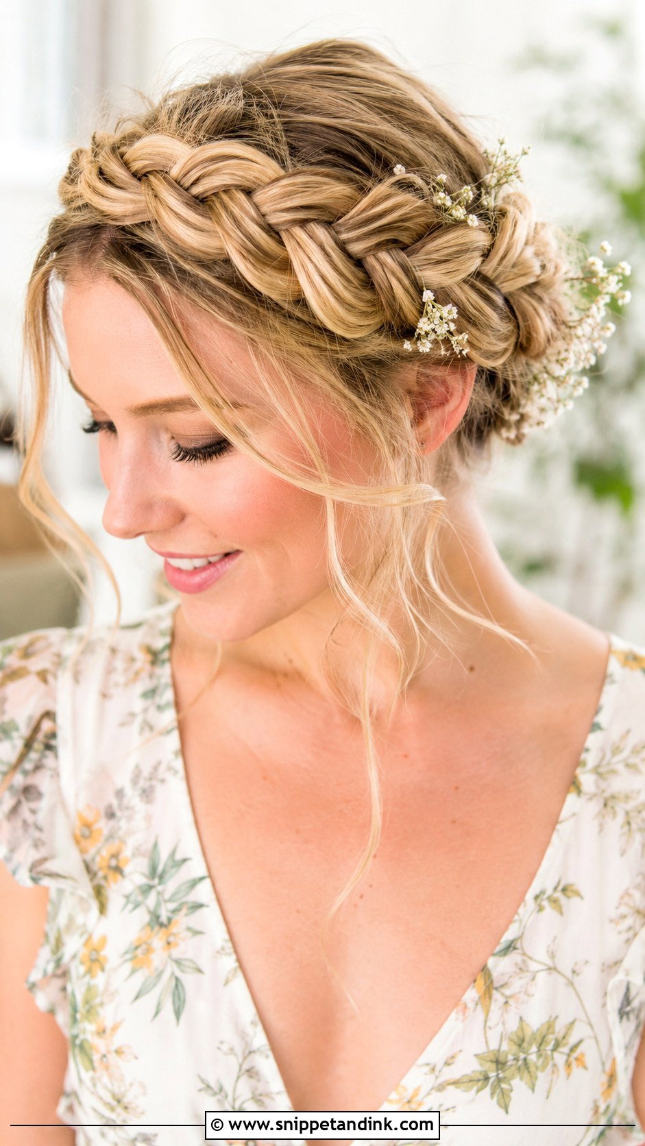 Braided Crown - Snippet and Ink - 20 Wedding Guest Hair Up Do Ideas