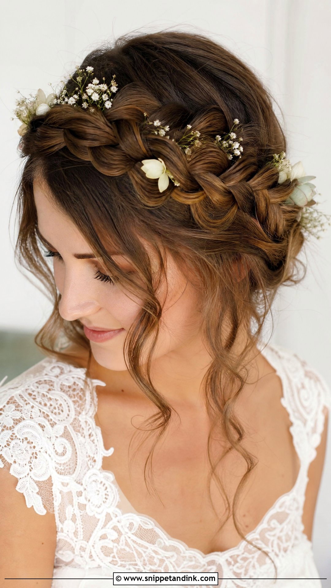 Braided Crown - Snippet and Ink - 20 Wedding Hairstyles Front View