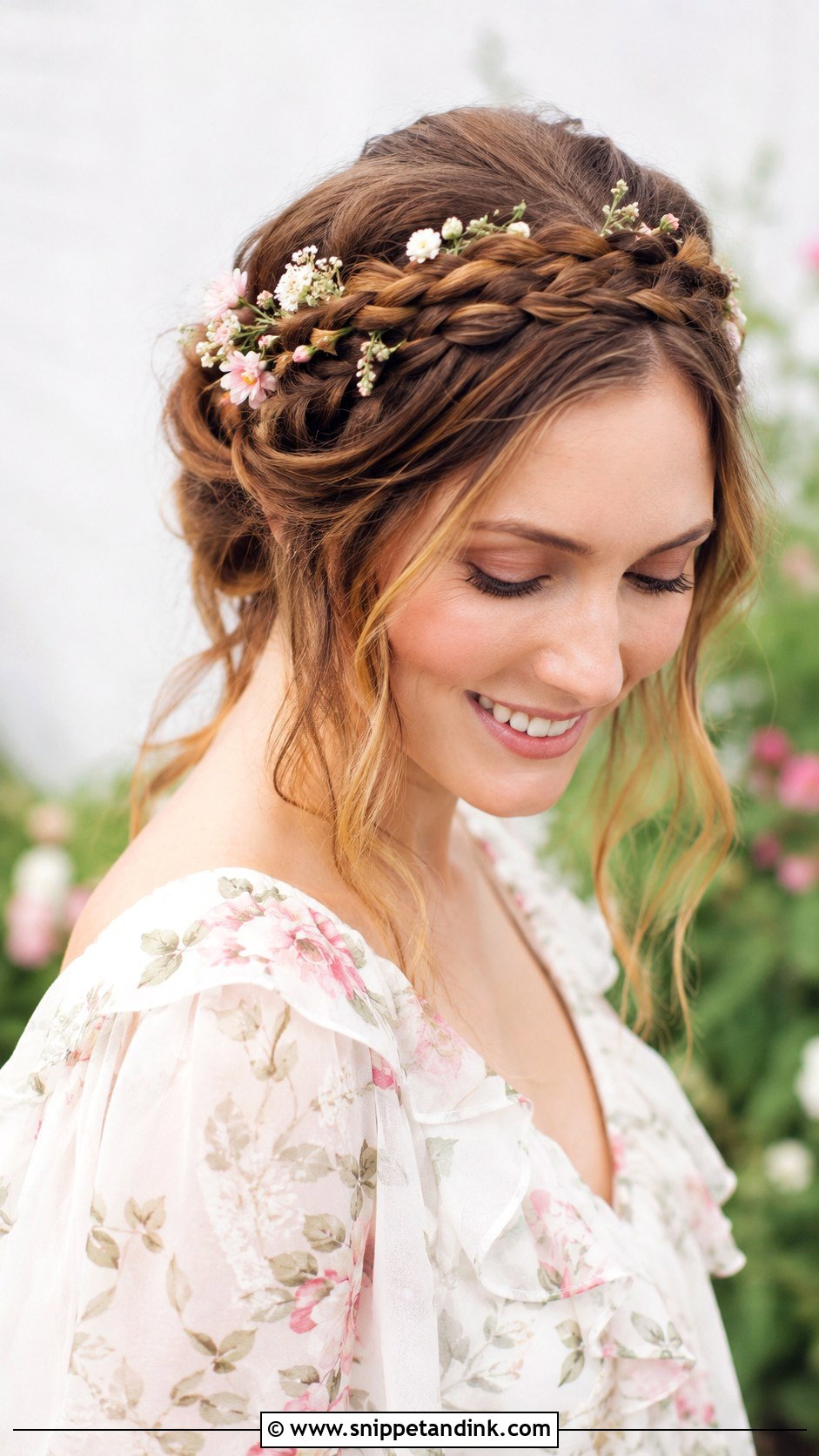 Braided Crown - Snippet and Ink - 25 Engagement Look Hairstyle Ideas
