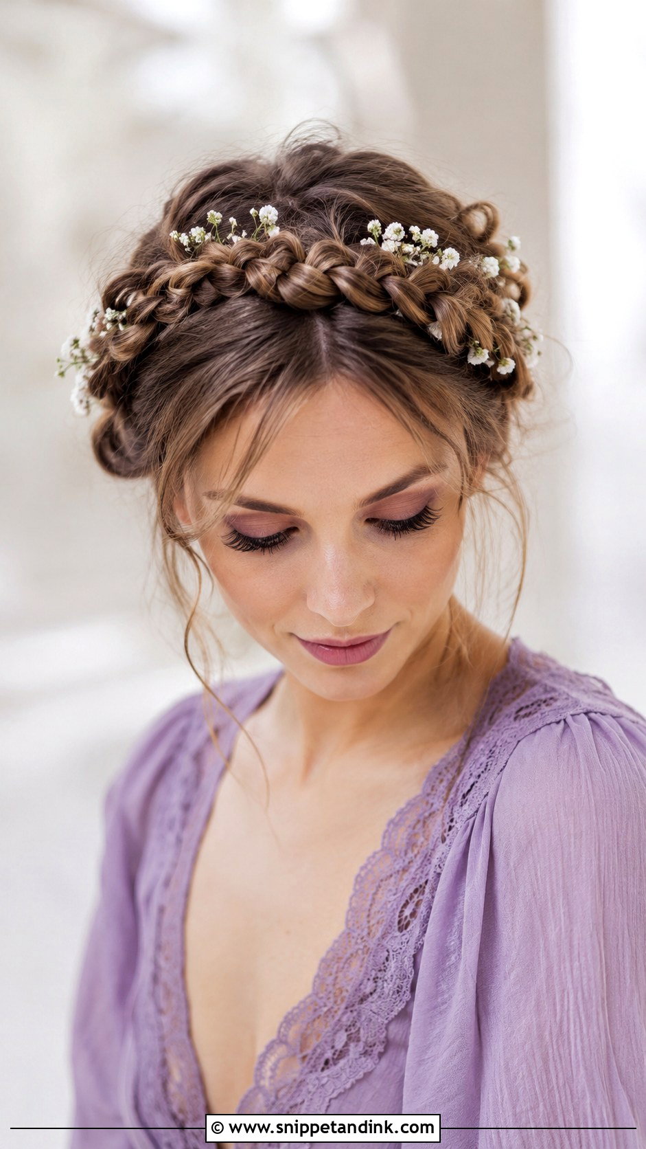 Braided Crown - Snippet and Ink - 25 Wedding Guest Hair Updo Ideas