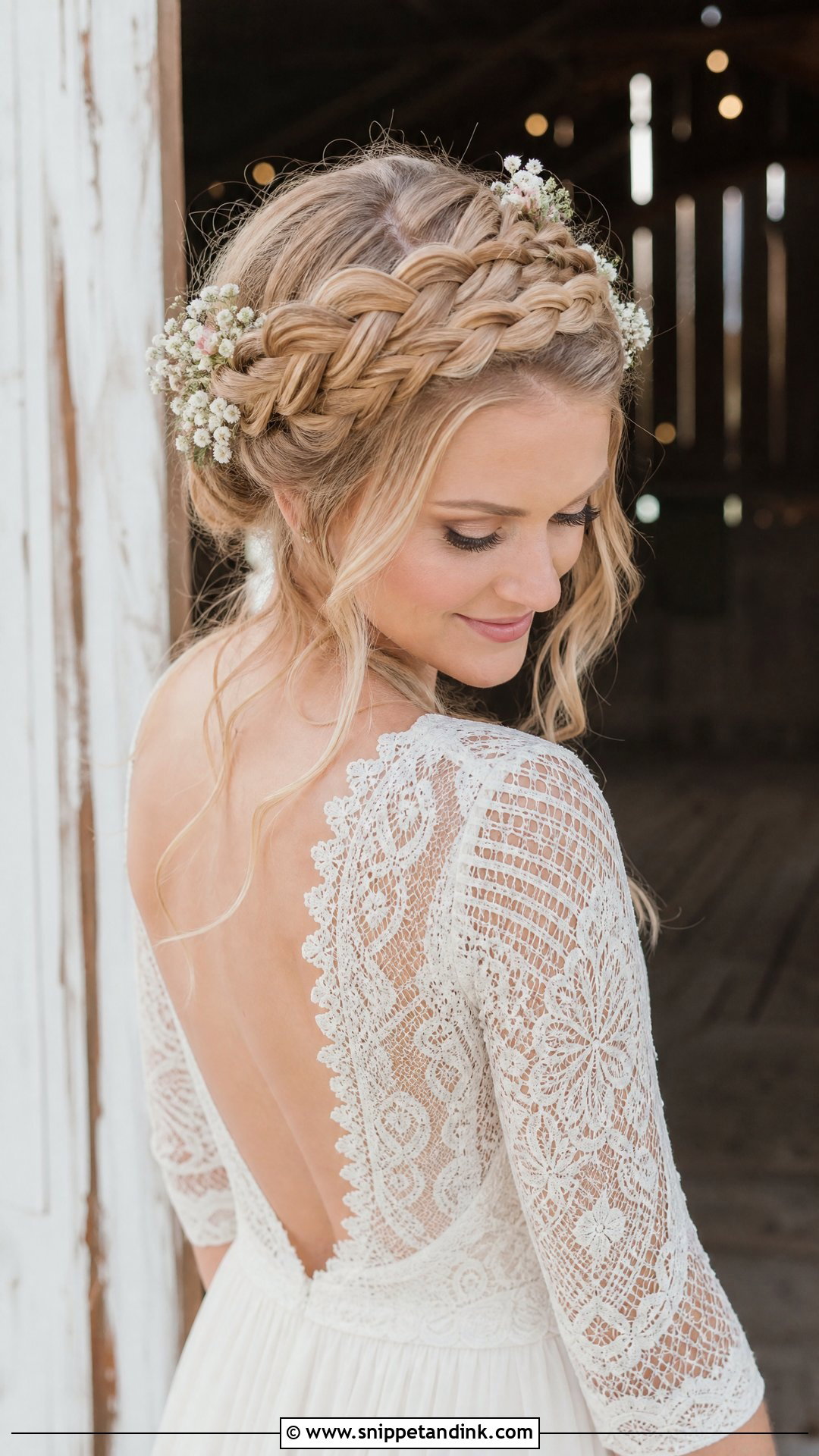 Braided Crown - Snippet and Ink - 20 Country Wedding Hairstyles