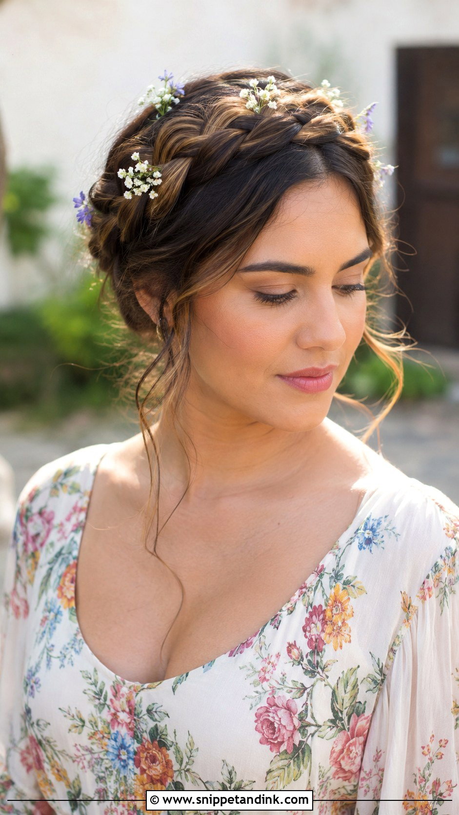 Braided Crown - Snippet and Ink - 30 Wedding Guest Hairstyles