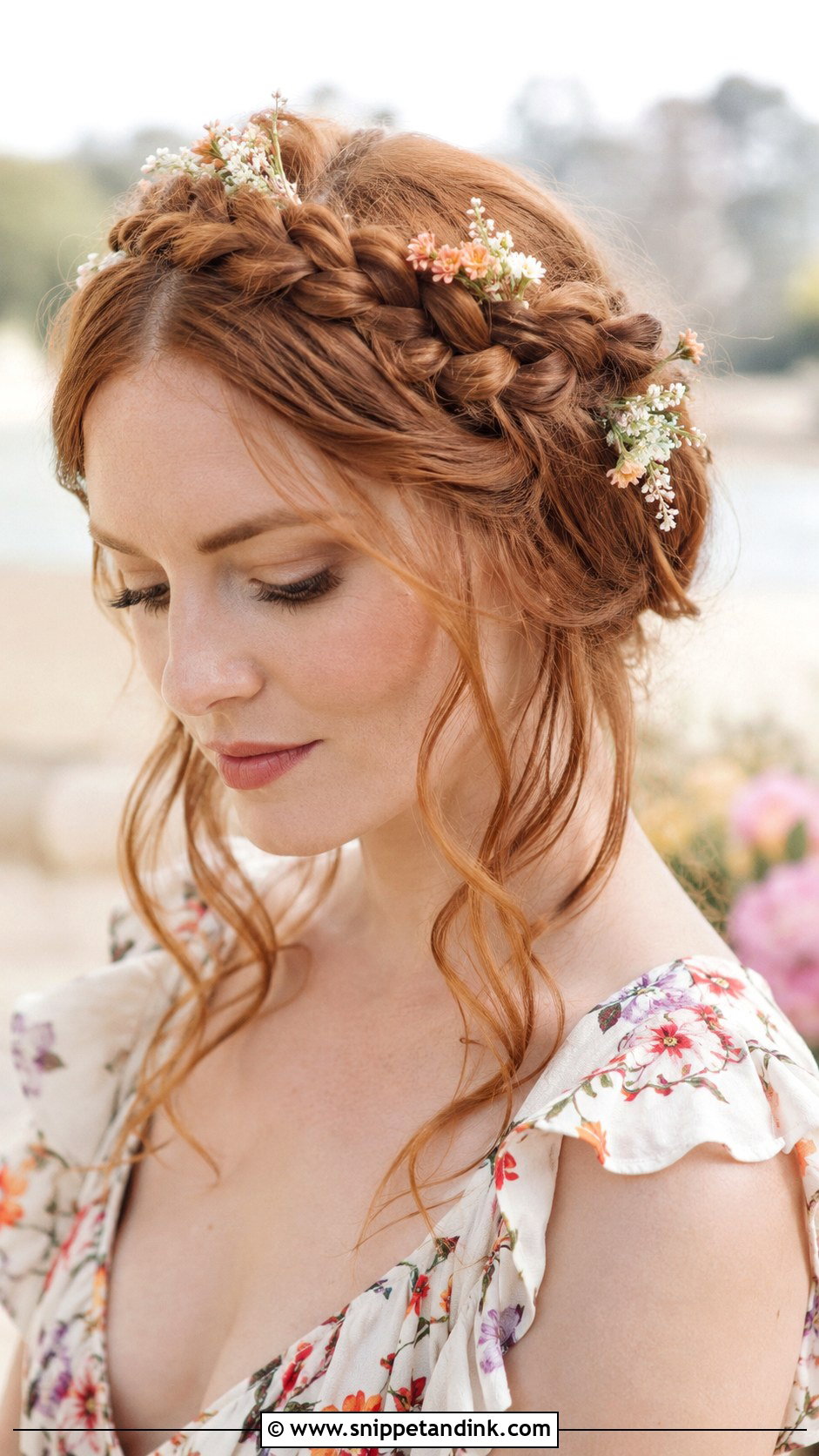 Braided Crown - Snippet and Ink - 30 Wedding Guest Hairstyles for Long Hair