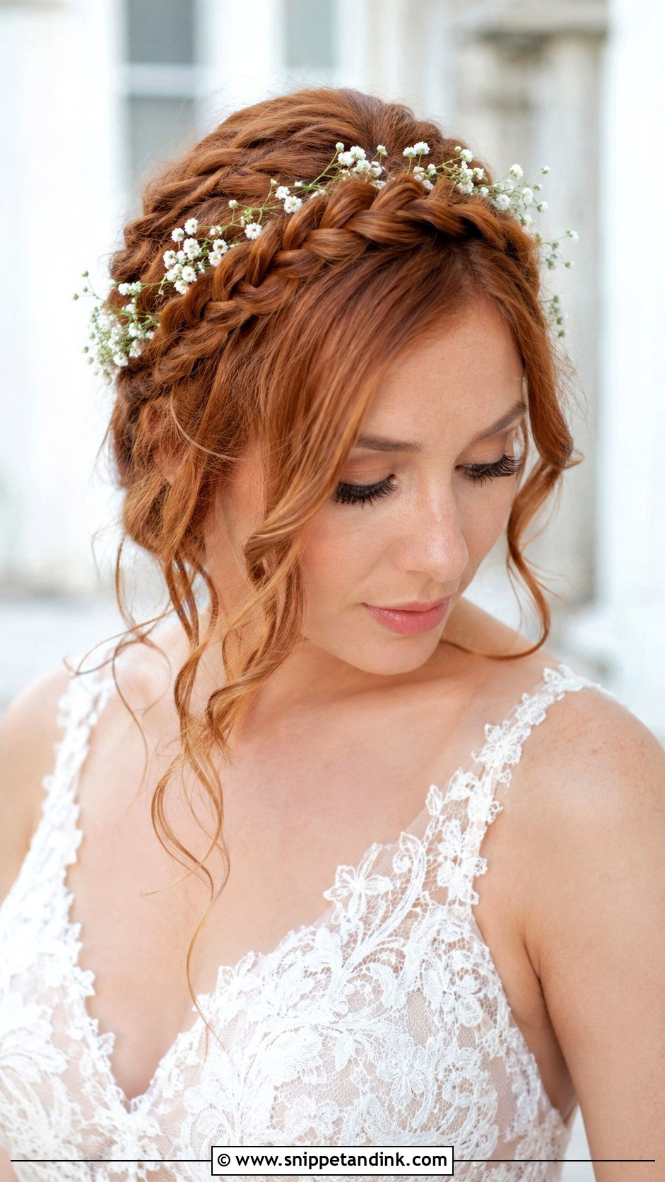 Braided Crown - Snippet and Ink - 30 Wedding Hairstyles for Medium Hair