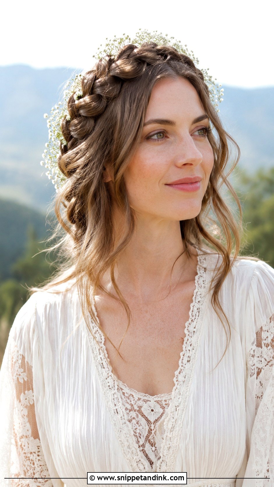 Braided Crown - Snippet and Ink - 35 Wedding Guest Hair Ideas