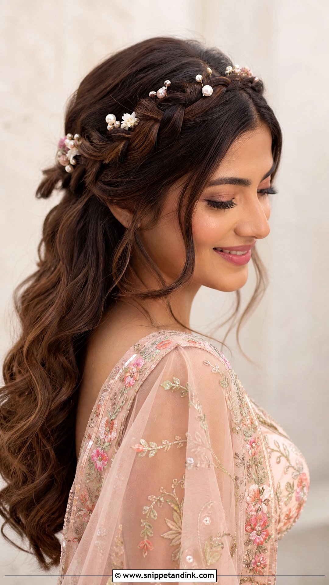 Braided Crown - Snippet and Ink - 20 Sangeet Bridal Hairstyles