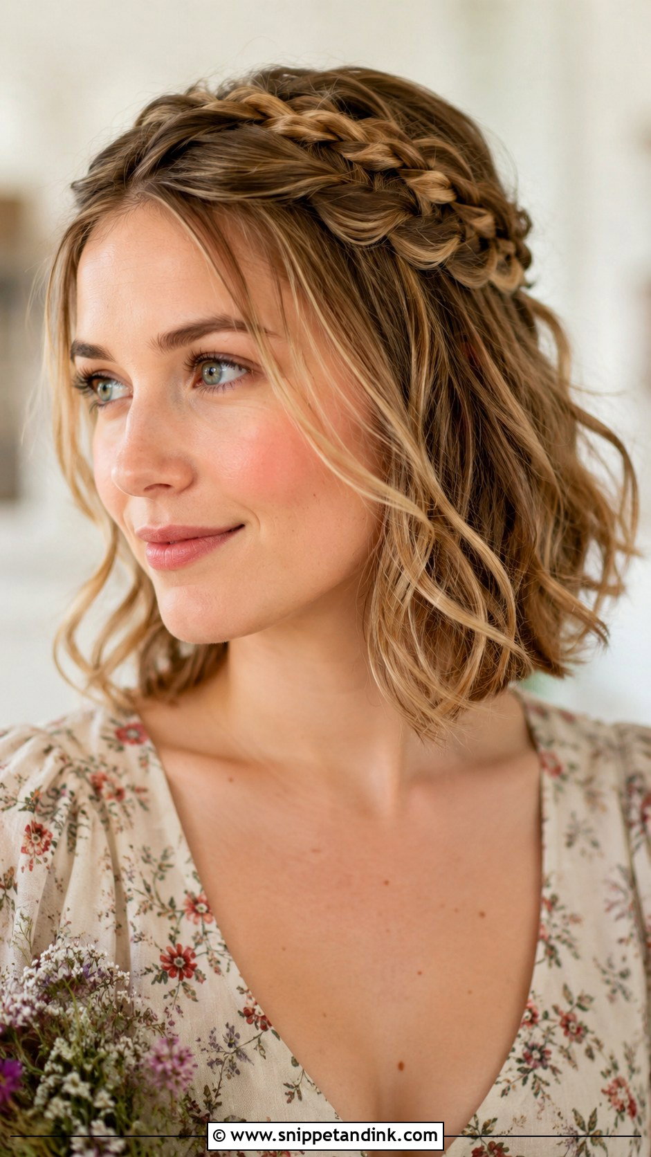 Braided Crown Bob - Snippet and Ink - 20 Bob Wedding Guest Hairstyles