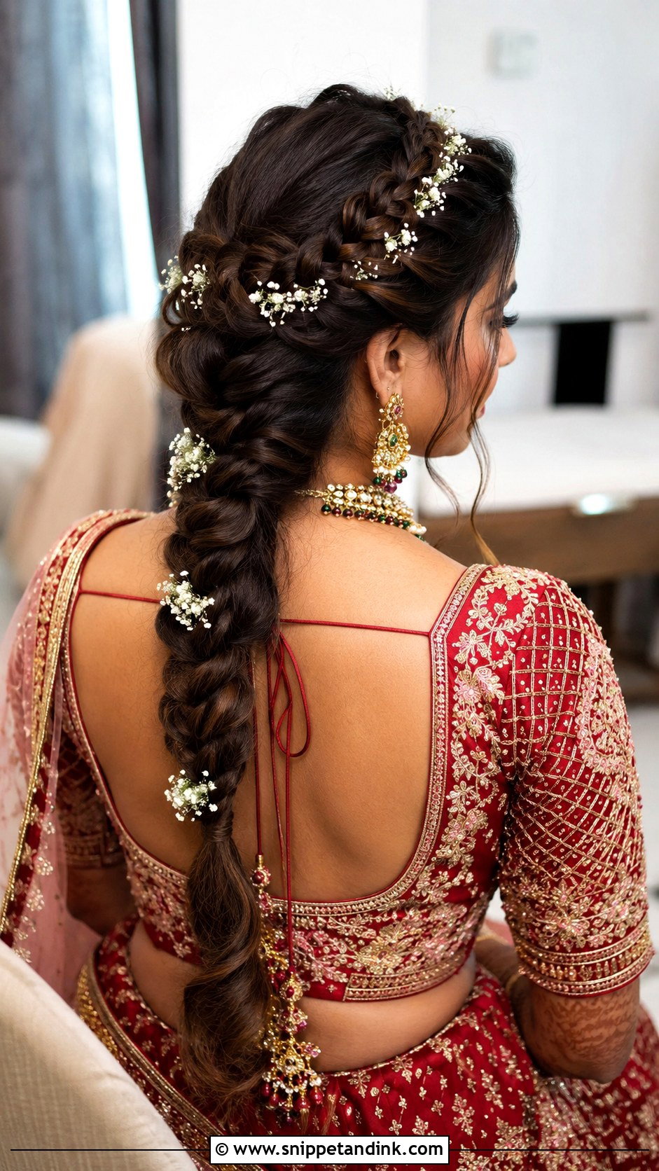 Braided Crown Bridal Choti - Snippet and Ink - 25 Bridal Choti Hairstyle Ideas