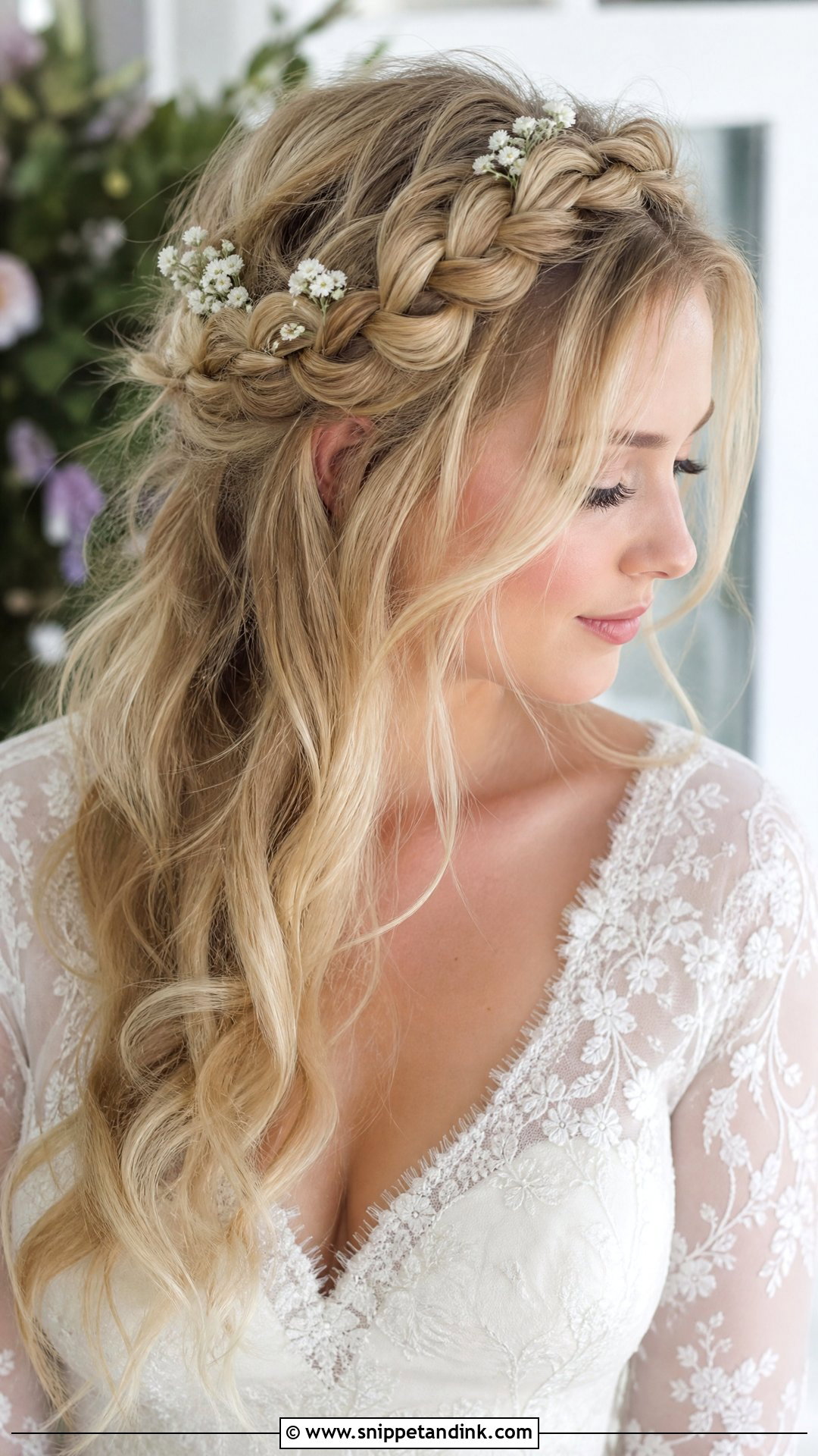Braided Crown Bridal Hair For Round Face - Snippet and Ink - 15 Bridal Hair for Round Face Brides