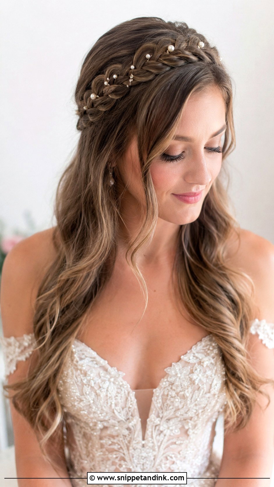 Braided Crown Bridal Hairstyle - Snippet and Ink - 25 Elegant Bridal Hair Ideas