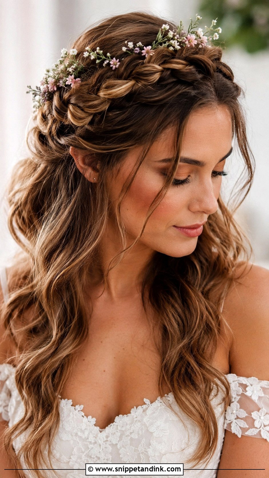 Braided Crown Bridal Hairstyle - Snippet and Ink - 25 Wedding Hair Inspiration Ideas