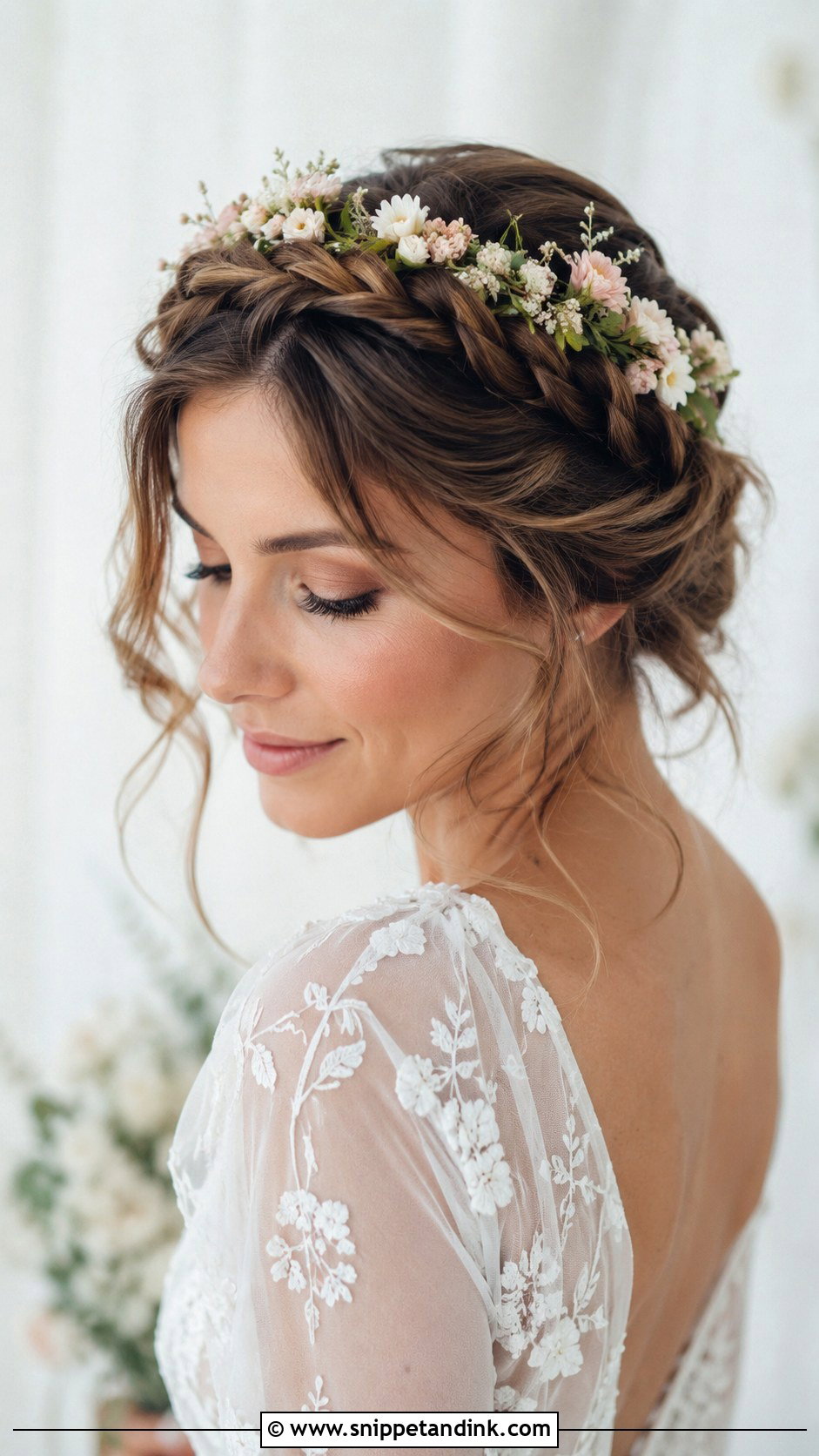 Braided Crown Bridal Hairstyle - Snippet and Ink - 30 Bridal Hair Styles