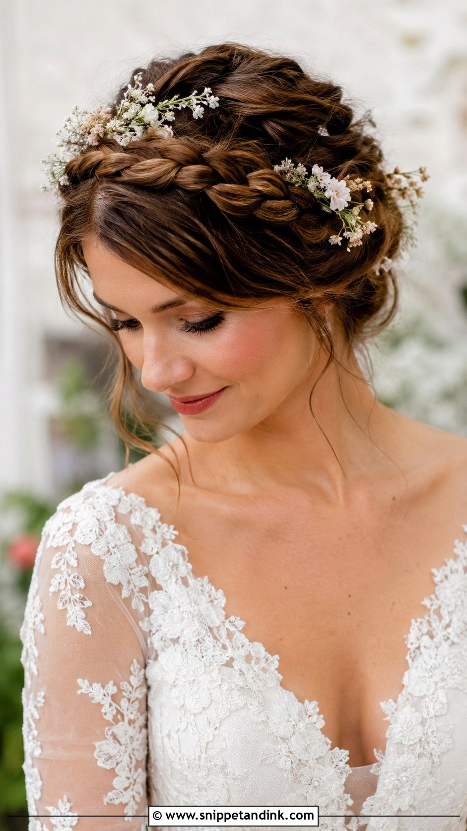Braided Crown Bridal Hairstyle - Snippet and Ink - 20 Trending Bridal Hairstyles