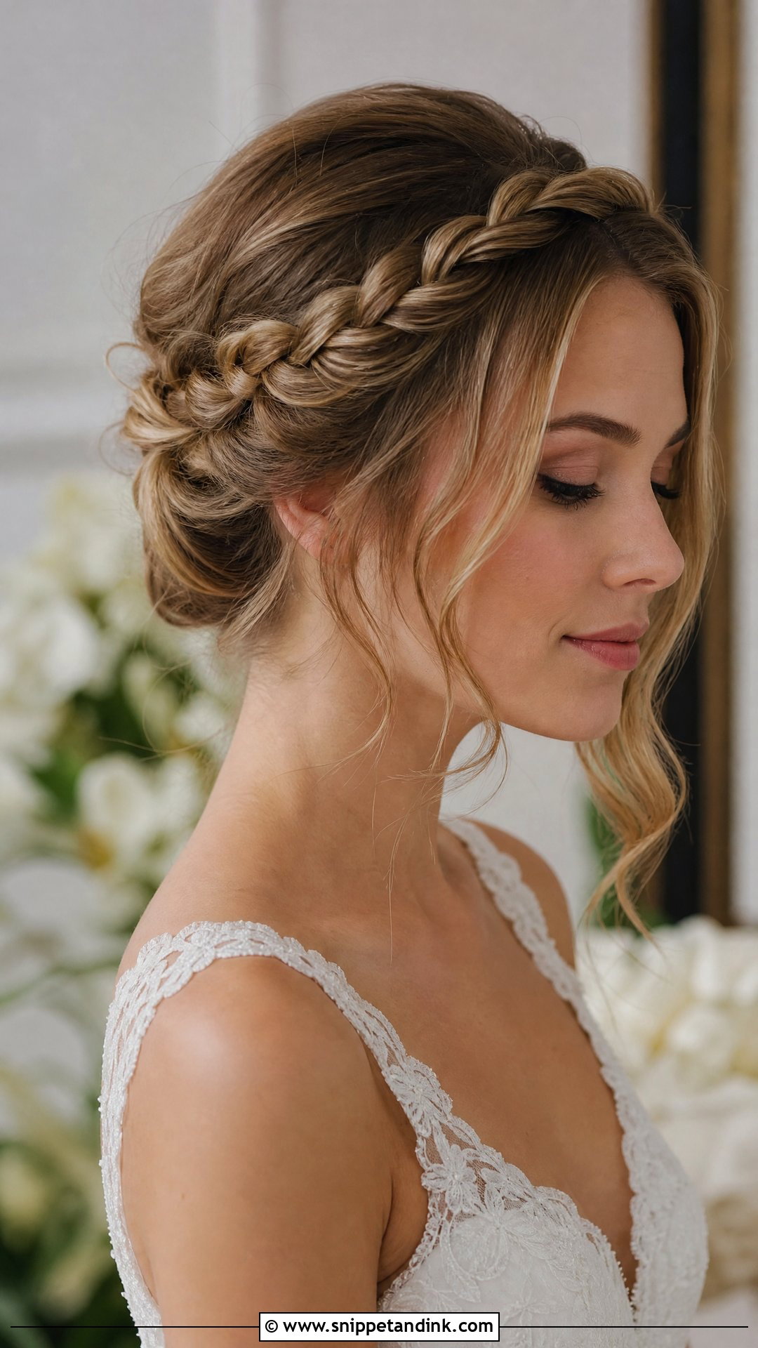Braided Crown Bridal Hairstyle For Long Face - Snippet and Ink - 15 Bridal Hairstyle for Long Face Ideas