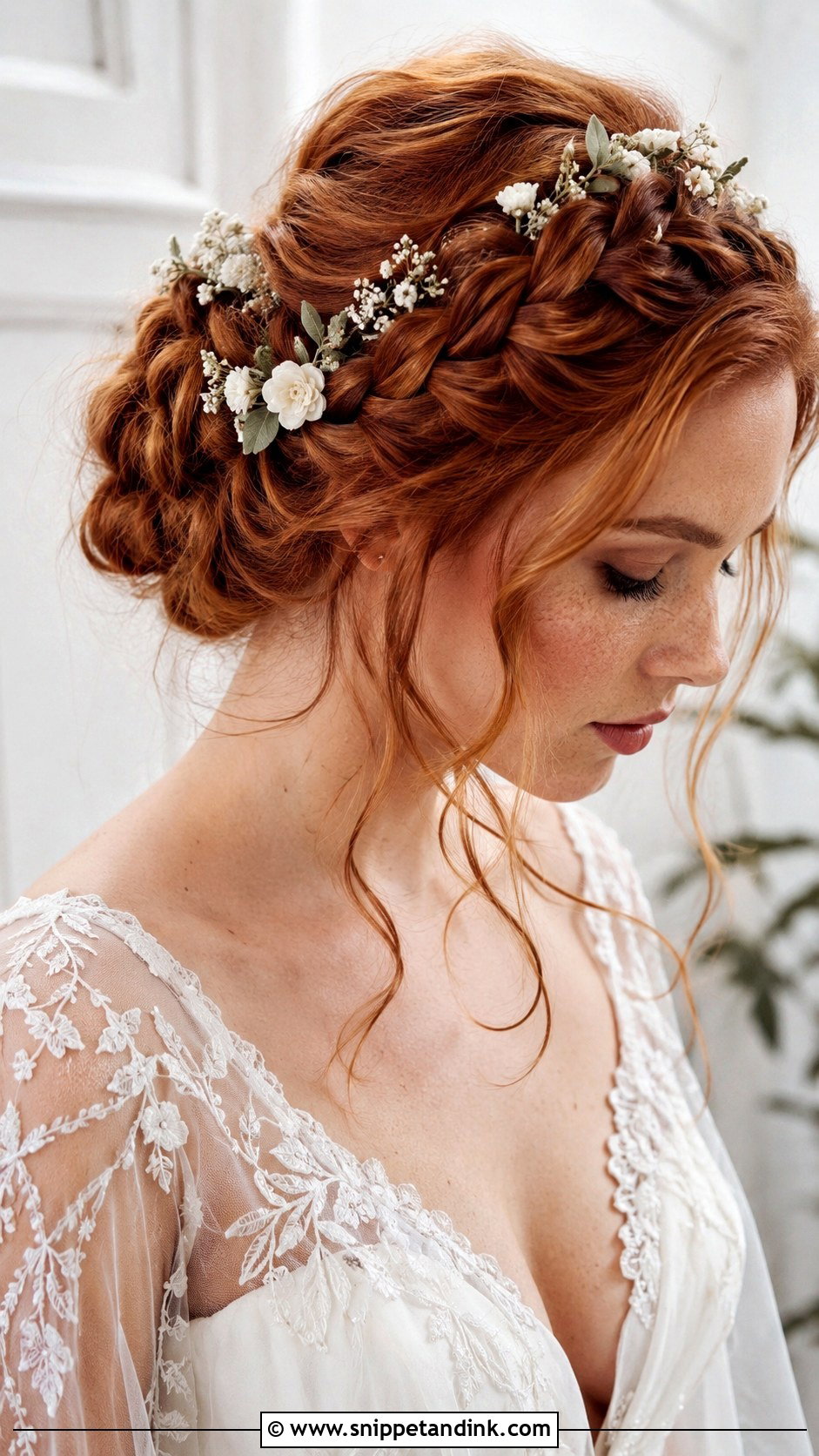 Braided Crown Bridal Updo - Snippet and Ink - 20 Bridal Hair Up Do Ideas