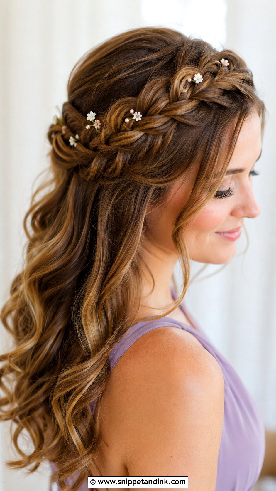 Braided Crown Bridesmaid Hair - Snippet and Ink - 30 Wedding Bridesmaid Hair Ideas