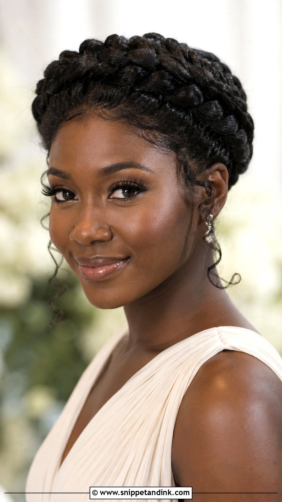 Braided Crown Bridesmaid Hair For Black Women - Snippet and Ink - 20 Bridesmaid Hair Black Ideas