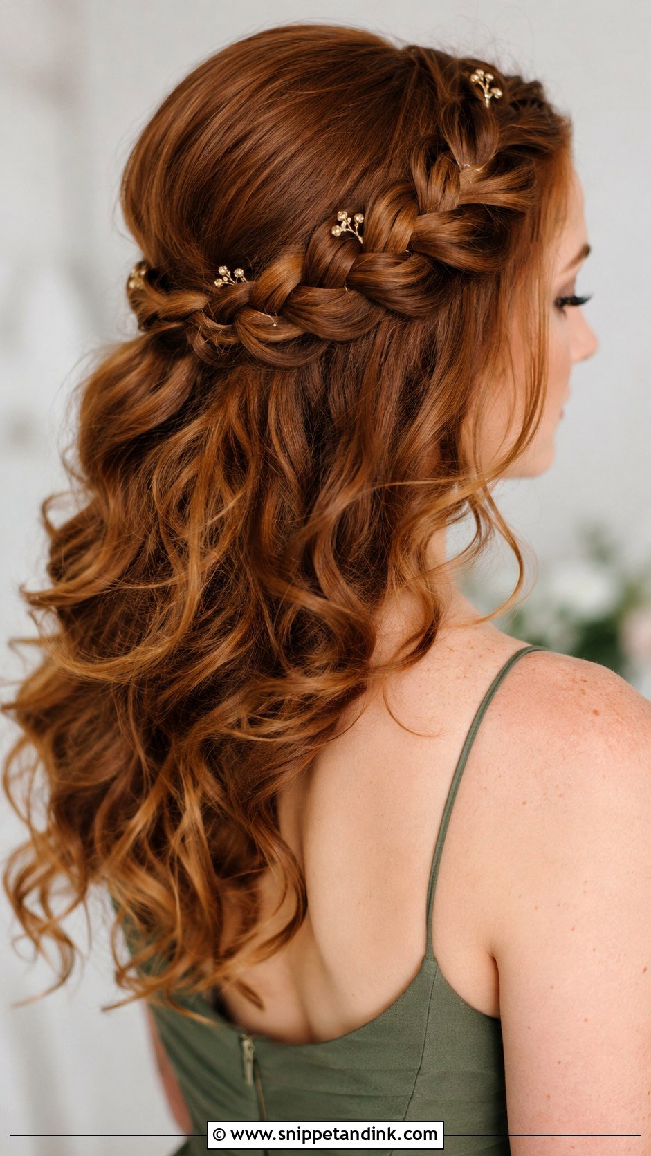 Braided Crown Bridesmaid Hair - Snippet and Ink - 20 Fall Bridesmaid Hair Ideas