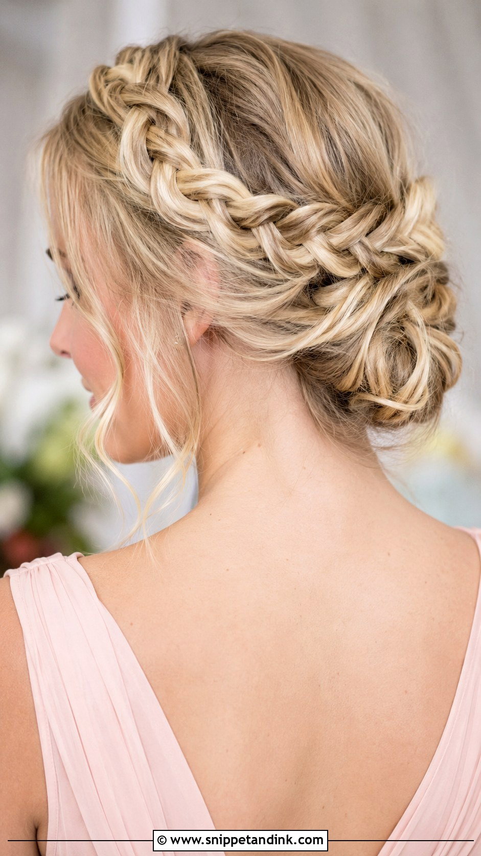 Braided Crown Bridesmaid Updo - Snippet and Ink - 20 Bridesmaids Updos for Long Hair