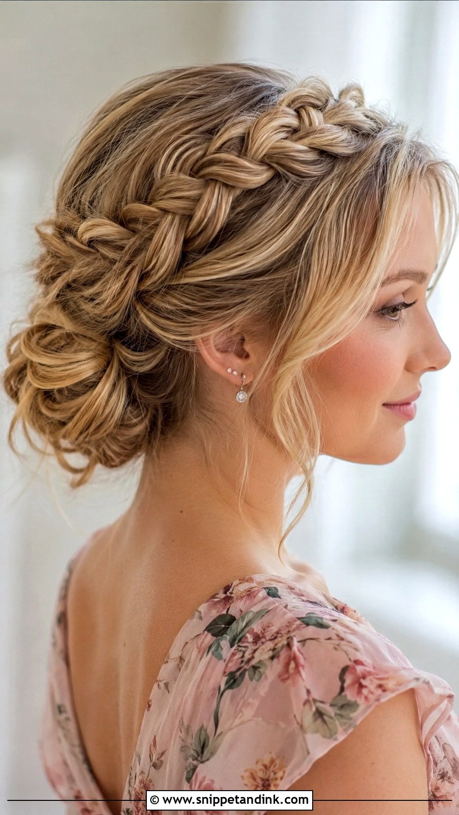 Braided Crown Bridesmaid Updo - Snippet and Ink - 20 Wedding Hairstyles for Bridesmaids Updo
