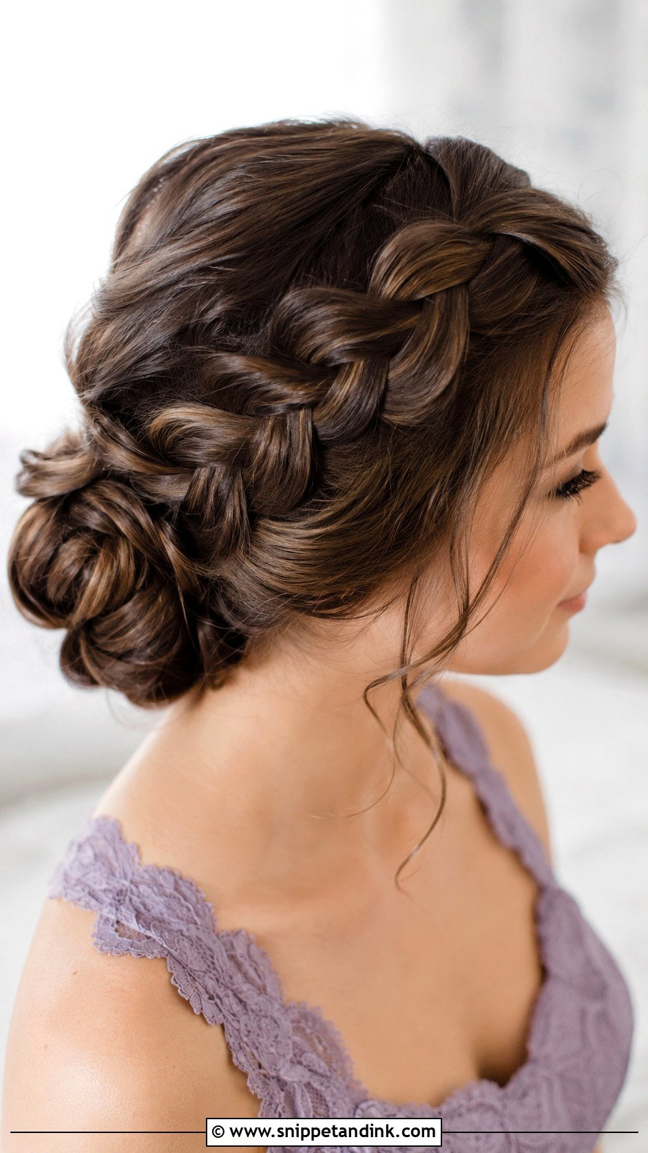 Braided Crown Bridesmaid Updo For Medium Hair - Snippet and Ink - 20 Bridesmaids Updos for Medium Hair