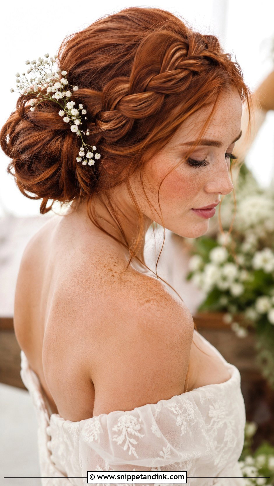 Braided Crown Bun - Snippet and Ink - 25 Bridal Hair Bun Ideas