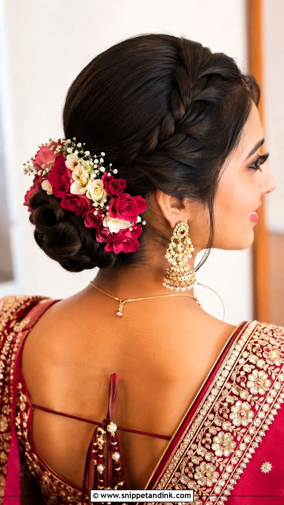 Braided Crown Bun With Flowers - Snippet and Ink - 25 Bridal Juda Hairstyles with Flowers