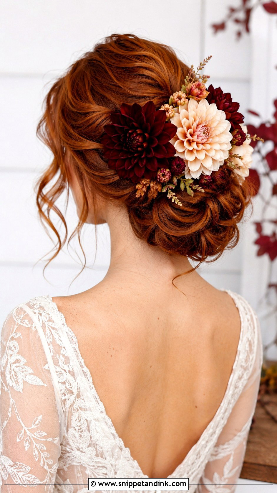 Braided Crown Bun With Roses - Snippet and Ink - 20 Flower Bun Hairstyle Wedding Bride Ideas