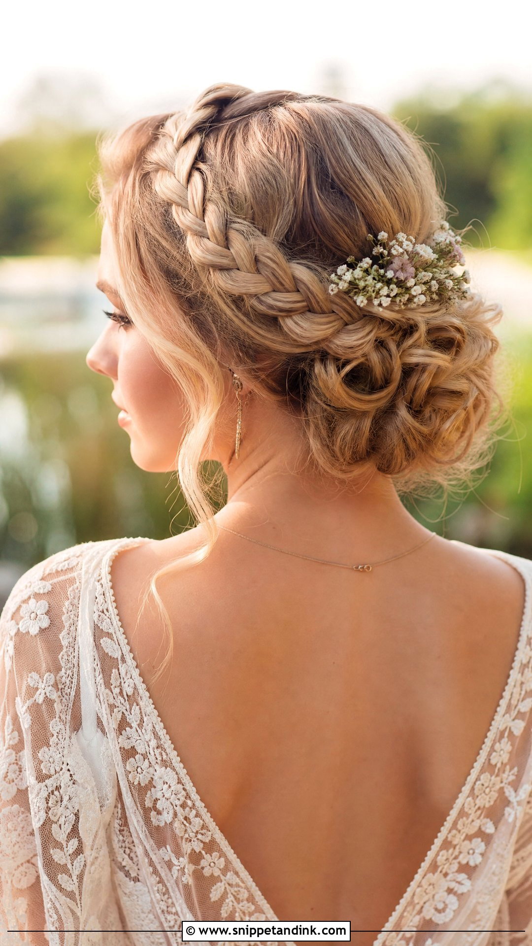 Braided Crown Bun for Wedding Guest - Snippet and Ink - 20 Bun for Wedding Guest Ideas