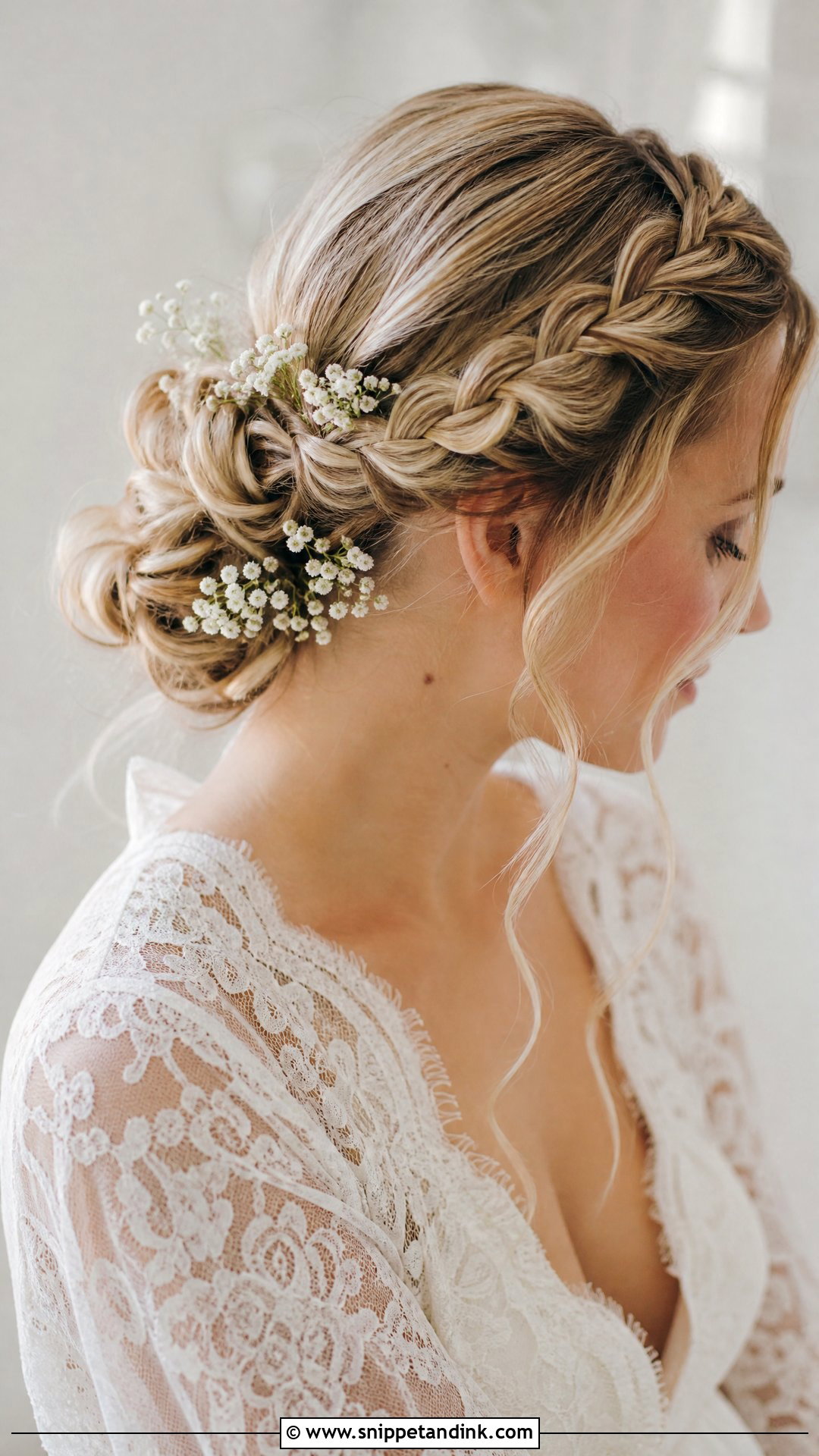 Braided Crown Bun - Snippet and Ink - 20 Bridal Buns Hairstyle