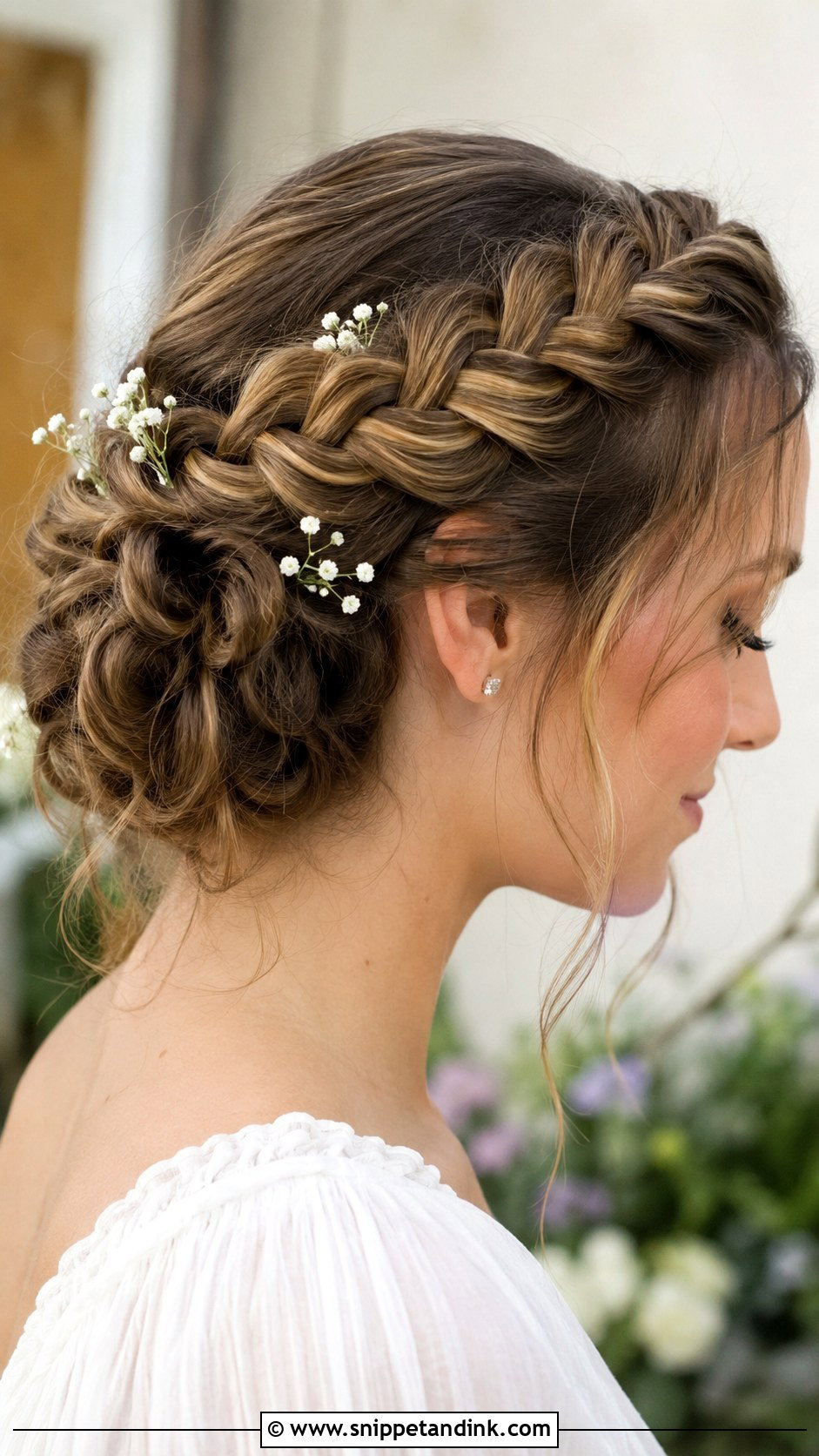 Braided Crown Engagement Hairstyle - Snippet and Ink - 20 Bridal Hairstyle for Engagement Ideas