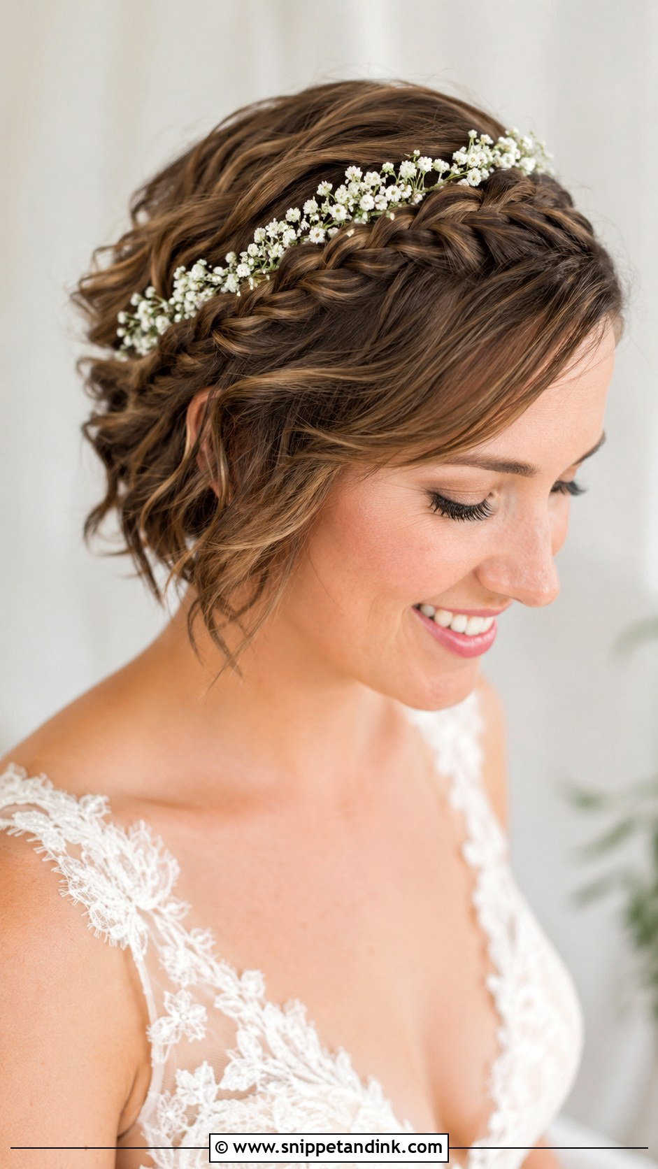 Braided Crown For Short Hair - Snippet and Ink - 30 Short Wedding Hairstyles